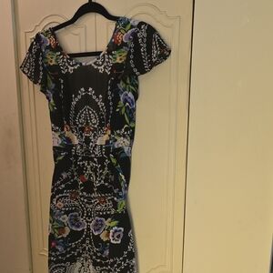 Forever 21 Black Dress with Floral Patterns